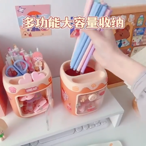 Sanrio Anime pen box organizer kuromi pen holder kuromi storage Cute Kuromi pen holder office Large Capacity Cosmetic Storage Stationery Storage Box Desktop Stationery Storage pen 文具收纳盒桌面文具收纳笔
