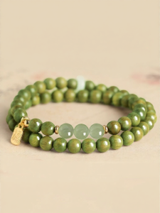 FUJINJIA | He Tian Jade Double Loop Relaxing Sandalwood Bracelet