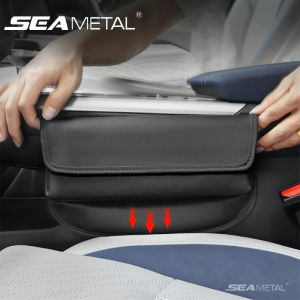 SEAMETAL Car Seat Gap Bag Artificial Leather Auto Seat Crevice Storage Pocket Seat Side Filler Box Car Seats Organizer Box