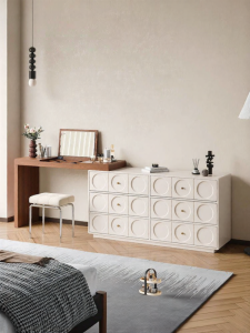 Antique Style Bedside Vanity with Drawer and Storage