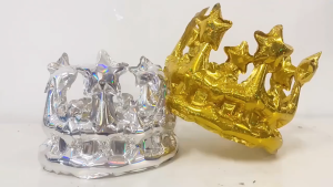 DINOSO Balon Foil Bentuk Mahkota Raja Glossy Crown 3D Bando untuk Perlengkapan Pesta Anak