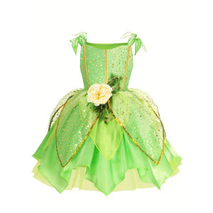 Toddler Girls Tinkerbell Fairy Dresses Up for Girls Costume Kids Cosplay Flower Fairy Princess Clothes Birthday Party Outfit