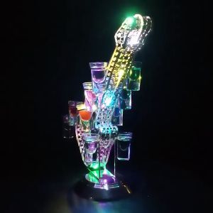 Welucky ช็อต LED เรืองแสง ชั้นวางค็อกเทล ชุด ไฟ รูปกีต้าร์ สีสัน เพิ่ม ปาร์ตี้ อะคริลิค ส่งจากไทย