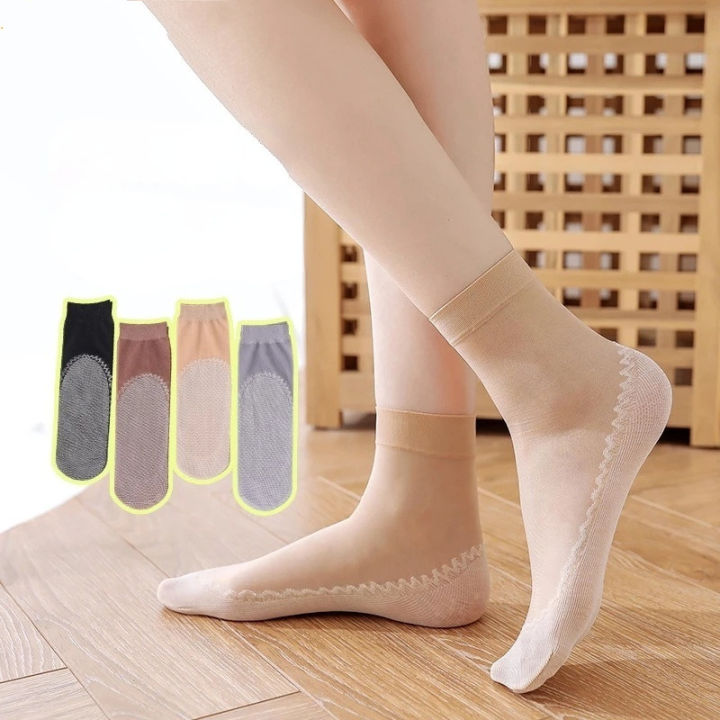 [Lady Sugar] Women's Summer Velvet Short Stockings Invisible Sweat ...