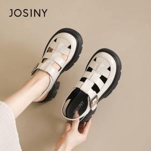 Josiny | Thick Sole Chunky Heel Slimming Pig Cage Style Sandals