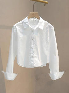 Casual Cotton Shirt Womens Short Sleeve Long Sleeve Loose Fit Spring Autumn New Style Versatile Shirt Top Korean Style Pure Color