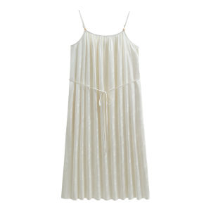 yuenei | Elegant Summer Silk Sleepwear Womens Long Ice Silk Vest Dress Casual Home Wear Outfit Polyester Blend Comfortable Nightgown