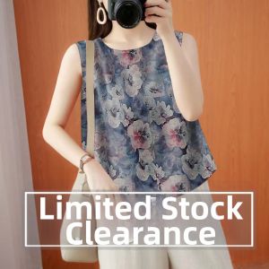 Sleeveless Floral Print Loose Camisole Tank Top