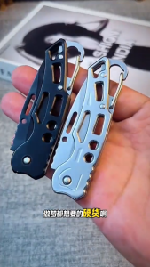 All steel mini pocket knife portable buckle unboxing knife outdoor home express unpacking multifunctional