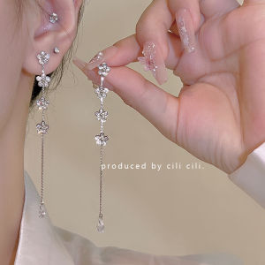 Long Tassel Flower Mosquito Coil Tray Earrings Womens Fashion Jewelry Artistic Sensation Drop Ear Cuffs Alloy Plated Silver