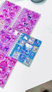 ใหม่ Glitter Shake Decompression Coil Notebook Sanrio Series Sharing Notebook Creative Handbook Notebook