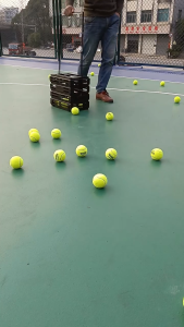 Tennis Ball Hopper Holds Foldable Pick Up Cart With Wheels Court Collector
