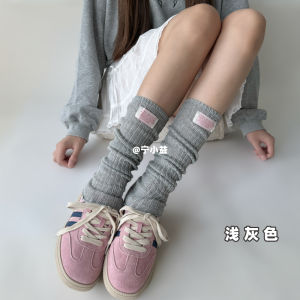 Ning Xiaoyi เสื้อถัก JK ถุงเท้าฤดูใบไม้ผลิฤดูใบไม้ร่วง Y2K สาวเผ็ดกลางลูกวัวถุงเท้า PURE สีบางส่วน Heattech สําหรับผู้หญิง