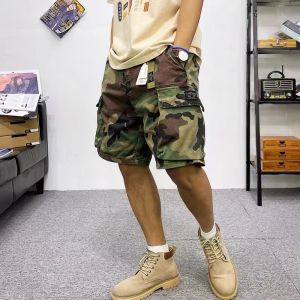 Summer American Style Camouflage Workwear Shorts Mens Trendy INS Wu Wenle Casual Five-Quarter Pants Four-Quarter Mid-Pants