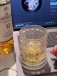 280ml Creative 360° rotating whiskey glass cup bar glass trapezoidal wine glass for party/bar/home