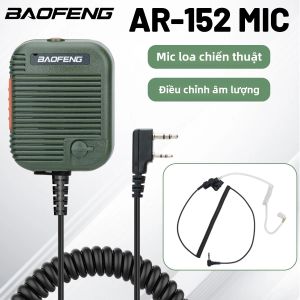 Baofeng AR-152 Chiến Thuật Loa Từ Xa Mic K Cắm 2 Pin Có Thể Điều Chỉnh Âm Lượng Cho AR-152 UV-5R UV-25 PRO Bộ Đàm 2 Chiều