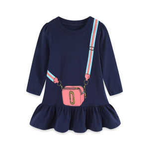 Jumping Meters Hot Selling Childrens Girls Dress For Autumn Spring Princess Kids Cotton Clothes Animals Embroidery Bunny Dress