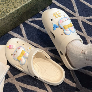 New Summer Outdoor Breathable Student Wear Hole Hole Shoes Cartoon Fashion Versatile Beach Sandals Low Cut Slip-On EVA Material