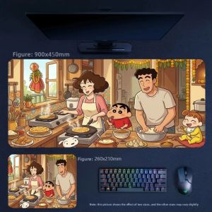 Potdemiel | Office Multi-size Options Convenient Leather Mouse Pad Table Mat Animation Crayon Shin-chan Series Leather Non-slip Mouse Pad