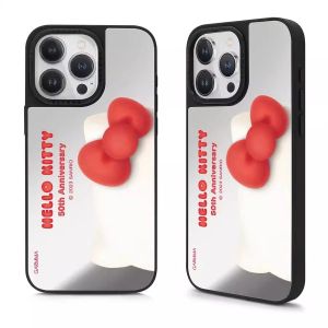 HelloKitty50thAnniversaryMagsafeCompatible15ProPhoneCaseFullProtectionMirrorSurfaceProofDropsAdorableCartoonDesignByGarmmaOrange