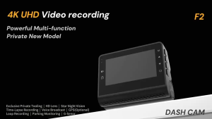 7-STAR* F2 4K Dual-Lens Front and Back Car Camera DashCam Built in GPS | 12-24V | Type-C Power | APP:Viidure - Model: DCF2-23W(4K)