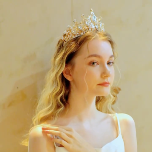 3PCS/Set Wedding Crown Tiara Necklace Earrings Set Bridal Crown Crystal Jewelry Set Birthday Costume Party Prom Sagala