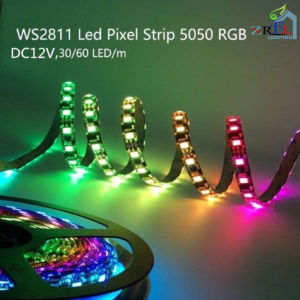 DC12V 5M WS2811 LED pixel strip light Rgb Full color 5050 Led strip ribbon flexible Addressable Digital LED tape 1 Ic Control 3