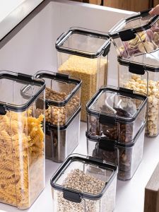 Airtight Transparent Plastic Storage Container for Grains Snacks Dry Goods Tea