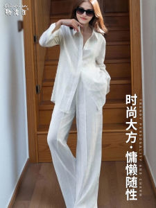 Linen Breathable Cool Sun Protection Commute Style Two-Piece Set Fashionable Summer New Arrival Womens Long Sleeve Shirt