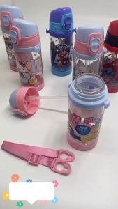 Comel Kids Spiderman Superhero Water Bottle with Straw 450ML