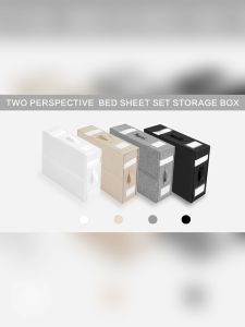 PORMA Bed Sheet Storage Box Foldable Moistureproof Closet Organizer Box for Duvet Cover Set Blanket and Clothes