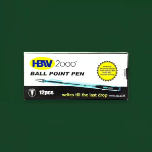 12 pcs HBW HBW2000 0.8mm black ink ballpoint pen box - carbon - pen quality sign pen & gel pen & ballpen set 12 pcs ideal for school supplies & office wholesale