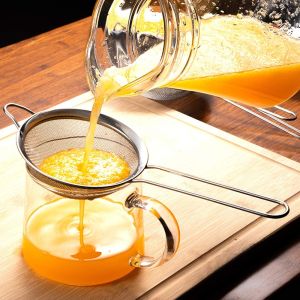 3pcs/Set Stainless Steel Flour Sifter with Handle Sieve Metal Strainer for Kitchen Rice Juice Quinoa Food Flour Baking