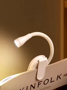 UORRIS Mini LED Book Night Light Adjustable Clip 360° Flip Study Eye Protection Lamp Rechargeable 3 Color For Travel Bedroom Reading