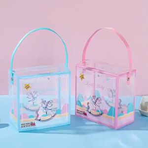 UMI Baby Kids Transparent Plastic Portable Birthday Party Cake Packaging Candy Gift Box Bag Kotak Kek Hadiah Hantaran