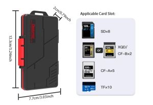 20241217 LP-E9 Memory Card Case Portable Rainproof Dustproof Drop-proof Storage Box suitable for SD XQD CF-B CF-A and TF