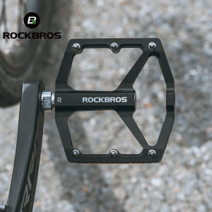 ROCKBROS Cycling Pedal Reflective Strip Aluminium Alloy Flat Pedal Widen Anti-slip Bicycle MTB Road Bike Pedal