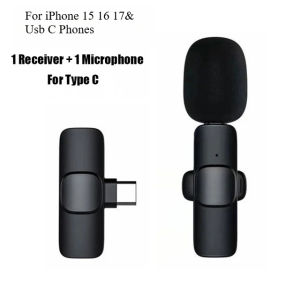Micro Không Dây Lavalier Mini Kẹp Áo Khử Tiếng Ồn Dành Cho iPhone Android Hoàn Hảo Cho YouTube Podcast Phỏng Vấn