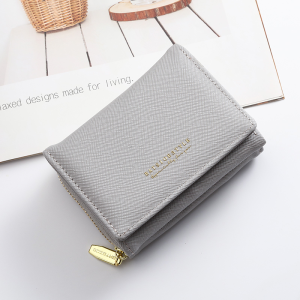 2024 New Fashion Tri-Fold Short Wallet for Women Student Coin Purse Ladies Money Clip Korean Style Soft PU Leather Wallet