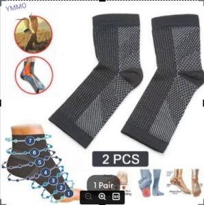 1 pair of compression stockings for plantar fasciitis and Achilles tendonitis relief. Ankle compression cuffs are suitable for heel stabs foot swelling fatigue and sprains. arch support strap for sports
