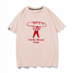 Áo Thun Cotton Nguyên Chất In Họa Tiết Bánh Mì Nam Nữ Xu Hướng Thời Trang Tay Ngắn Cổ Tròn Thường Ngày Cho Mùa Hè