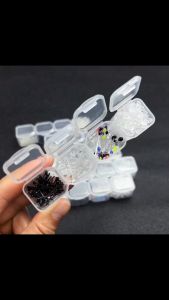 Anti-allergic Ear Sticks Plastic Stud Earrings Transparent Black Round Head Sticks Hoop Ring Studs (Set)