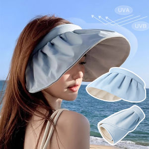 Korean Fashion Shell Design Wide Brim Sunshade Beach Hats Women Foldable Breathable Empty Top Sun Hat