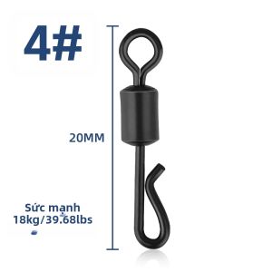MEREDITH 20 Chiếc Móc Câu Cá Xoay Bằng Thép Carbon Cao Cấp Cán Thùng Snap Mồi Kết Nối Thay Đổi Nhanh Kẹp Trolling Giải Quyết