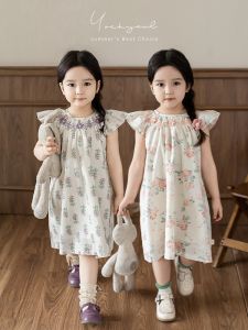 YOEHYAUL | Đầm Hoa Đáng Yêu Có Nơ Nhỏ Và Ren 3D Sống Động Với Tay Phồng