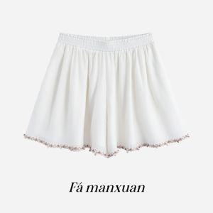 FAMANXUAN | Bohemian High Waist A-Line Acetate Shorts