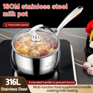 Baby pots and pans food grade stainless steel milk pots and pans