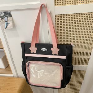 Túi Đeo Vai Dung Tích Lớn Túi Tote Cầm Tay Học Sinh Túi Đựng Máy Tính Bảng Túi Đựng Đồ Học Tập Túi Đựng Đồ Dùng Học Tập Màu Tương Phản