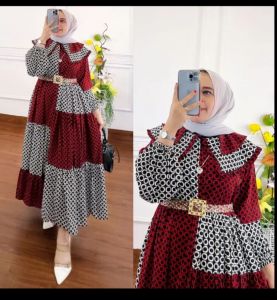 MIDI dress cantik free ikat pinggang