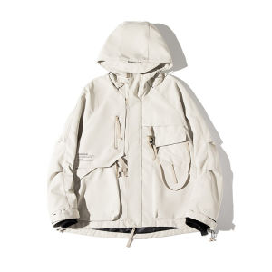 AOGZ | Loose American Style Couple Jackets Spring Autumn Outdoor Functional Hooded Windbreaker Workwear Coat For Men And Women